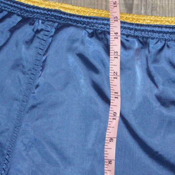Vintage Silky Diadora Boxing Running Elastic Drawstring Blue Gold Shorts Large - Picture 6 of 7